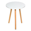 Small Round Side Table Tea Coffee Table Lamp Stand Modern Living Room White BN