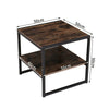Rustic Wood Coffee Table 2 Tier Side End Table Lamp Stand Bedside Nightstand