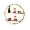 Vintage Round Shelves Metal Wall Shelf Unit Display Storage Rack Cabinet Gold UK