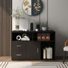 Modern Storage Cabinet Cupboard Sideboard Buffet TV Stand Unit 2 Drawers Black