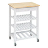 Kitchen Island Trolley Food Tableware Shelves Storag Dining Serving Cart Rolling