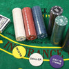 Poker Blackjack Texas Hold em Complete Casino Game Set Cards Chips Mat 300 500