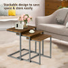 Set of 3 Nesting Tables Industrial Stackable Coffee Snack Table Laptop Desk Home