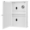 Bathroom Cabinet Mirror Door Storage Cupboard w/ Shelves Wall Mounted MDF White