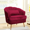 Velvet Oyster Scallop Shell Tub Chair Seat Armchair Wing Back Sofa Cafe Bedroom