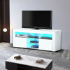 Modern TV Unit Cabinet Stand LED Light High Gloss Doors and Matt body Storage