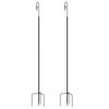2 Pack Shepherd Crook Hooks & 4 Prong Base for Bird Feeder Christmas Lights Ball