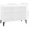 White Small TV Stand Media Storage Cabinet Chic Sideboard Industrial Metal Legs