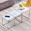 White Marble Vein Nest Of 3 Side End Coffee Nested Tables Nesting Living Room