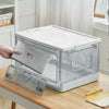 Stacking Storage Box with Lid Foldable Plastic Organizer Books Clothes Container