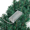 Artificial Plain Pine Christmas Wreath LED Light Door Fireplace Hanging Decor