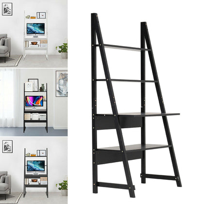 Ladder Computer Desk PC Table Rack Home Office Shelf Stand Study Workstation UK