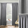 Grey Thermal Curtains Block Out Tape Top Ready Made Pencil Pleat Curtain Pairs