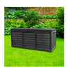 Black 320L Plastic Storage Box Garden Outdoor Shed Utility Cushion Chest Truck