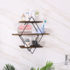 Industrial Geometry Wood Floating Shelf Heavy Duty Hanging Wall Mounted Unit Tac