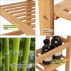 Ladder Bookcase Bamboo Storage Shelving Unit 4Tier Plant Rack Freestanding Shelf