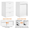 Modern Bedside Table Storage Nightstand Cabinet w/ 3 Drawers Bedroom Furniture