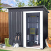 Metal Garden Shed Outdoor Yard Tools Storage Organizer Small House Sliding Door