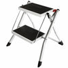 2 Step Ladder Stool Safety Anti Slip Rubber Mat Tread Steel Folding Frame DIY