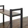 Vintage Rustic Computer Desk with 4 Tier Bookshelf Storage Unit Study Work Table