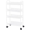 3/4 Tier Rolling Cart Kitchen Bathroom Storage Trolley Rack Metal Mesh Shelf
