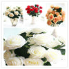10 Heads Bouquet Silk Rose Artificial Flowers Fake Buch Wedding Home Party Decor