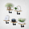 2Pcs Pipe Shelf Brackets Industrial Iron Rustic Wall Floating Shelves Supports