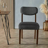 Set of 2 Nelson Dining Chairs Grey Linen-Look Seat Walnut Legs SR