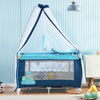 Portable Baby Travel Cot Crib Bassinet Bed Playpen Infants with Mattress Folding