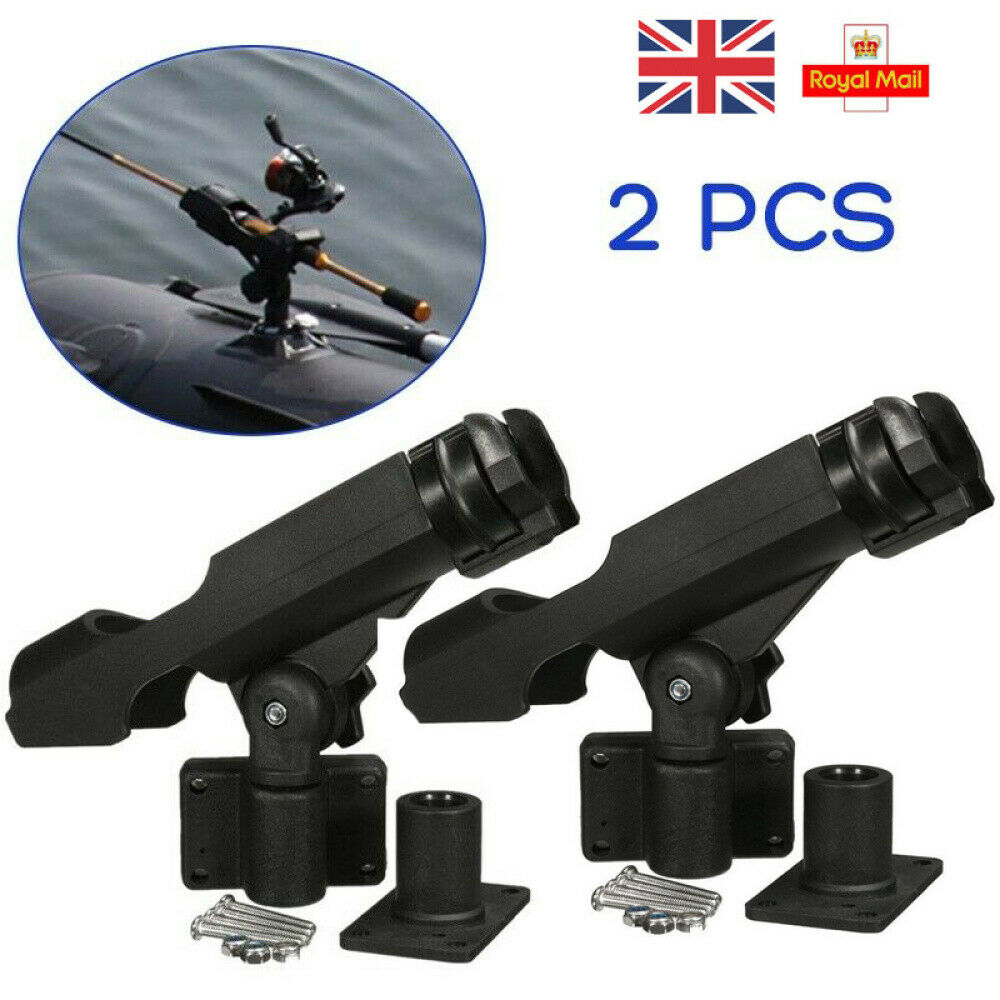 2PCS Fishing Rod Holder Adjustable 360 Degree Rack Stand For Boat Kayak Yacht A