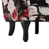 High Back Upholstered Fabric Floral Armchair Padded Sofa Accent Chair Studs Seat