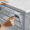 Stacking Storage Box with Lid Foldable Plastic Organizer Books Clothes Container