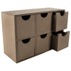 Desktop 6 Drawer Storage Accessories Organiser MDF Wood Box Home Office Unit