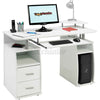 Computer Desk Study Desk Workstation PC Laptop Table Home Office Drawers Shelves