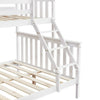 White Double Bed Bunk Bed Triple 3 Pine Wood With Stairs Kids Children Bed Frame