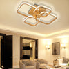 LED Ceiling Light Aluminum Square Lamp Chandelier Fixture White Black Gold Frame