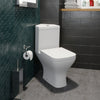 Close Coupled Bathroom Toilet Modern White Square Ceramic Soft Close Seat WC Pan