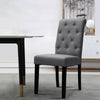 2/4x Dining Chairs Roll Top Scroll Button High Back Oak Legs Seat Dinning Room