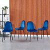 Set of 4 Velvet Dining Chairs Side Chair Metal Legs Padded Seat Living Room Home
