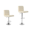 2x Breakfast Bar Stools Cushioned Seat Swivel Gas Lift Foot Rest Kitchen Counter