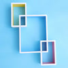 High Density Board Floating Wall Shelf Shelves Colorful Display Storage Unit
