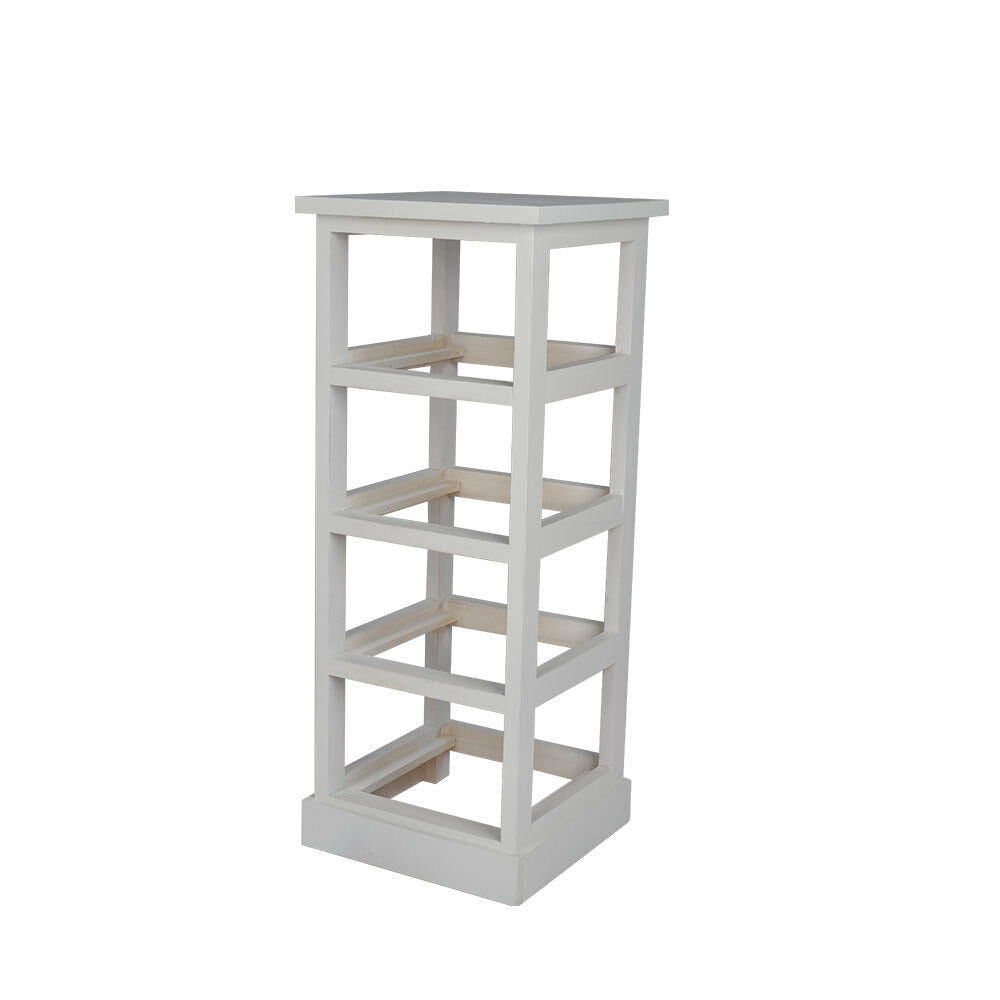 4 Drawer One Pair Slim Tall Bedside Tables White Stone Grey Bedroom Storage Unit