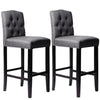 High Kitchen Bar Stools Footrest Breakfast Bar Stools Padded Seat Buttoned Back