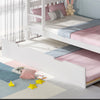 OLIVER WHITE WOODEN BUNK BED WITH TRUNDLE SINGLE