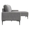 Modern Grey L-Shaped Corner Sofa 2 Seater Armchair Couch With Footstool Relaxing