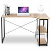 Corner Computer Desk L-shaped Work Study Table w/ Shelves Office Home MDF Metal