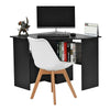 Black/ White Corner Computer Desk PC Laptop Table Book Shelves Home Study Office