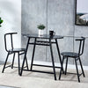 Dining Table and 2 Chairs Set Garden Furniture 2 Seater Bistro Set Marble Look