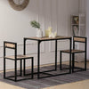 Metal & Wooden Dining Set Compact 2 Seater Bistro Cafe Bar Dining Table & Chairs