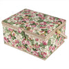 Home Fabric Craft Home Sewing Accessories Basket Box With Handle Floral Print